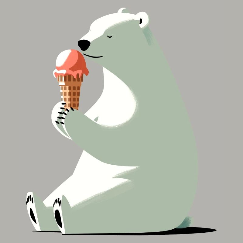 Eisbär mit Eis