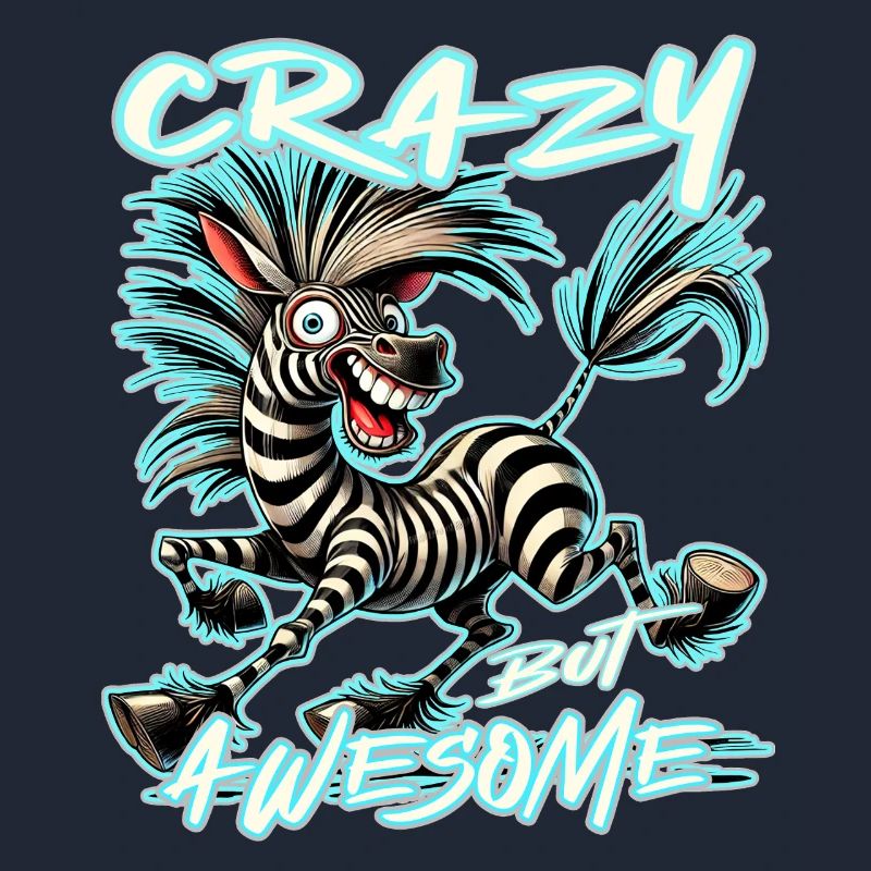 Crazy but Awesome Zebra Comic Style