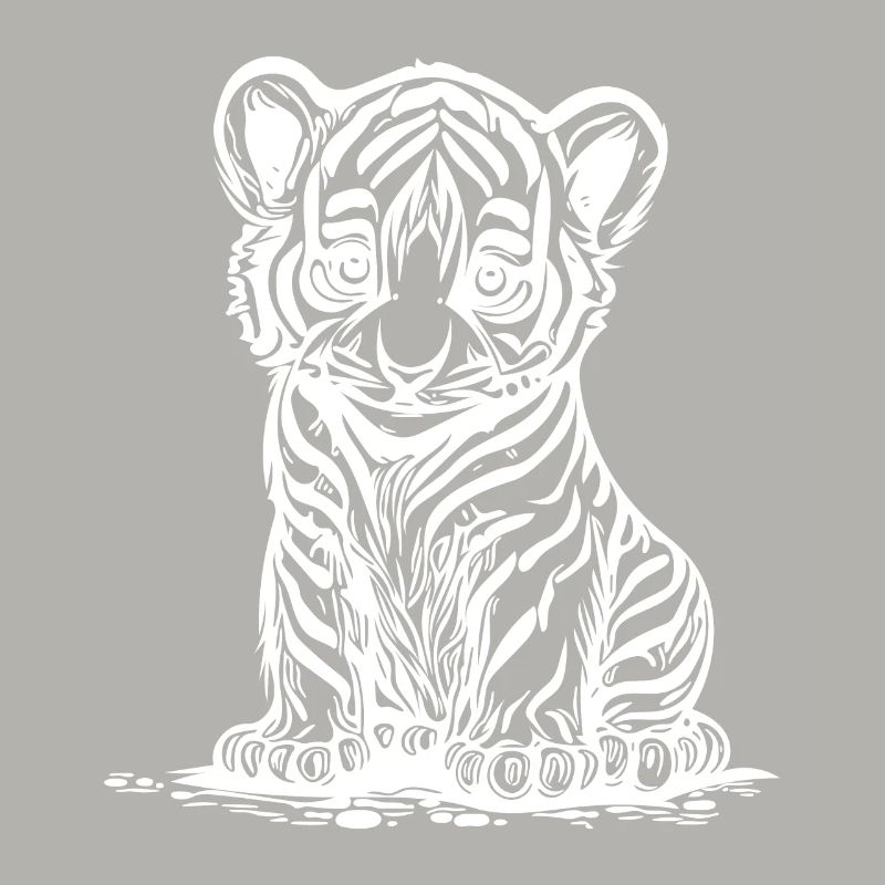Cute little tiger with elegant striped pattern