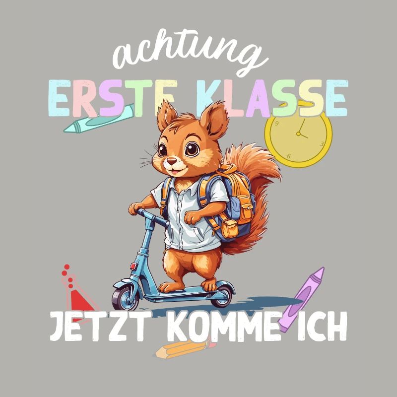 Eichhörnchen Schulstart Erste Klasse Roller