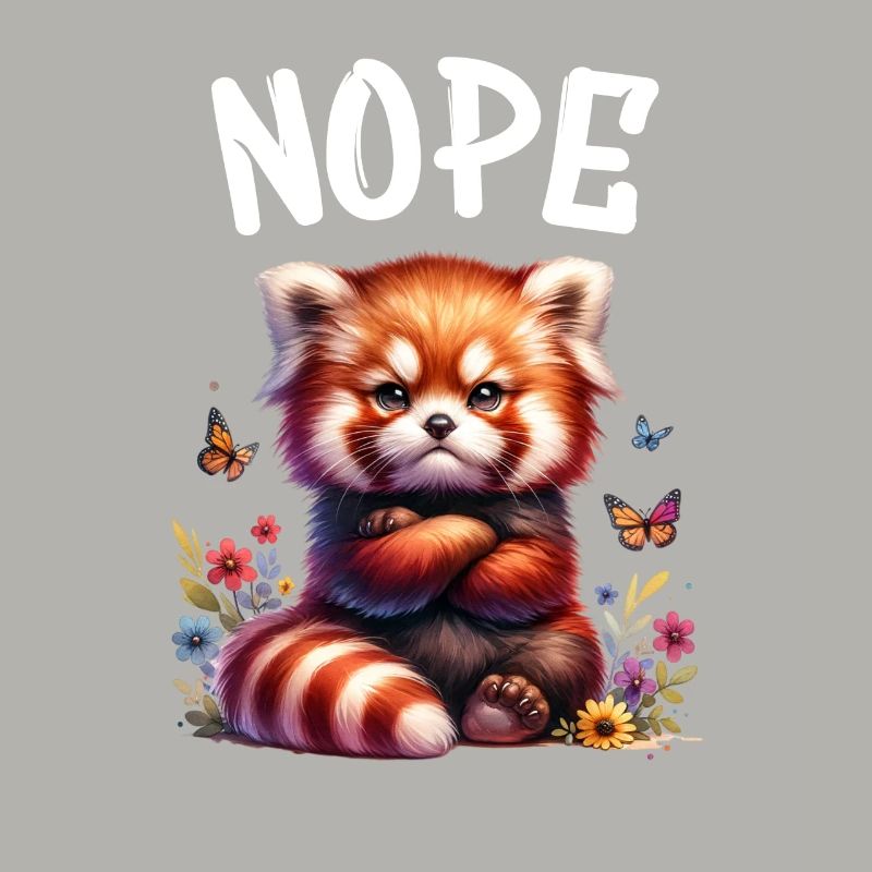 Red Panda Funny Saying Nope Fire Fox