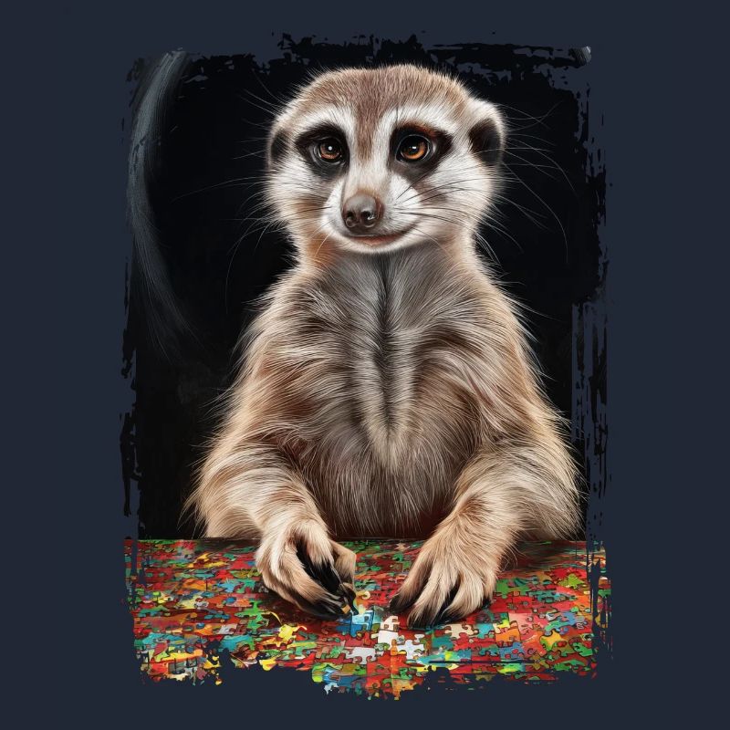 Erdmännchen spielt Puzzle Geschenk