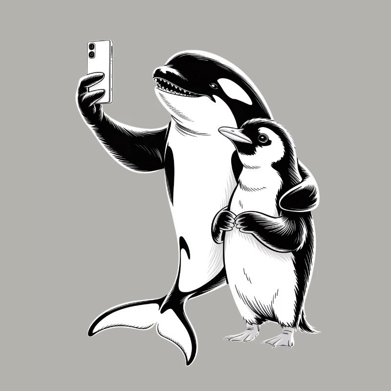Orca und Robbe