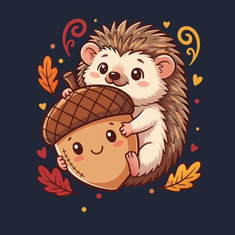 Süßer Igel mit Eichel Herbst