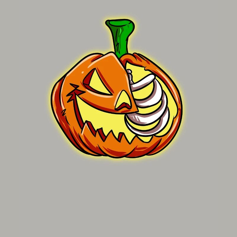 Half pumpkin Half skeleton