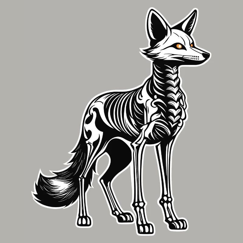 Fox Skeleton Illustration