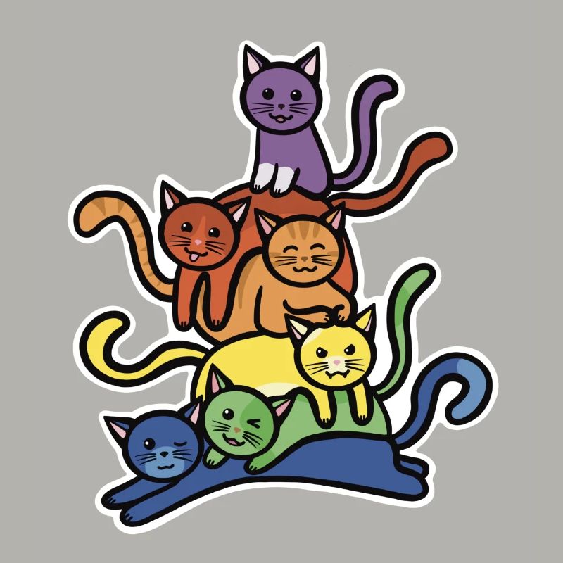 Rainbow Cats Stack