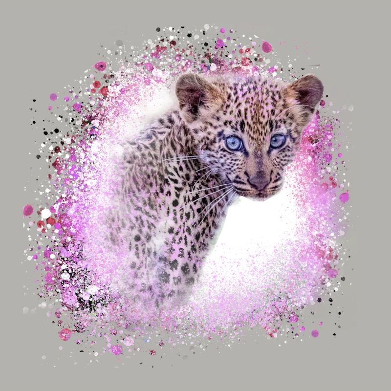 leopardbaby,tiger,pink,graffiti,painting,leopard