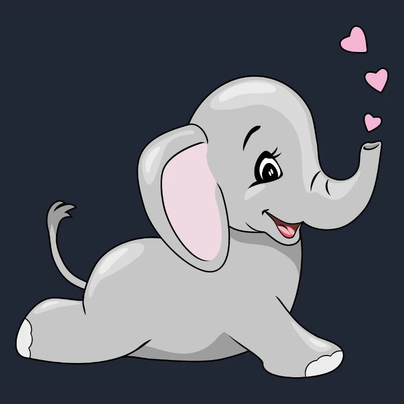 Couché heureux bébé éléphant