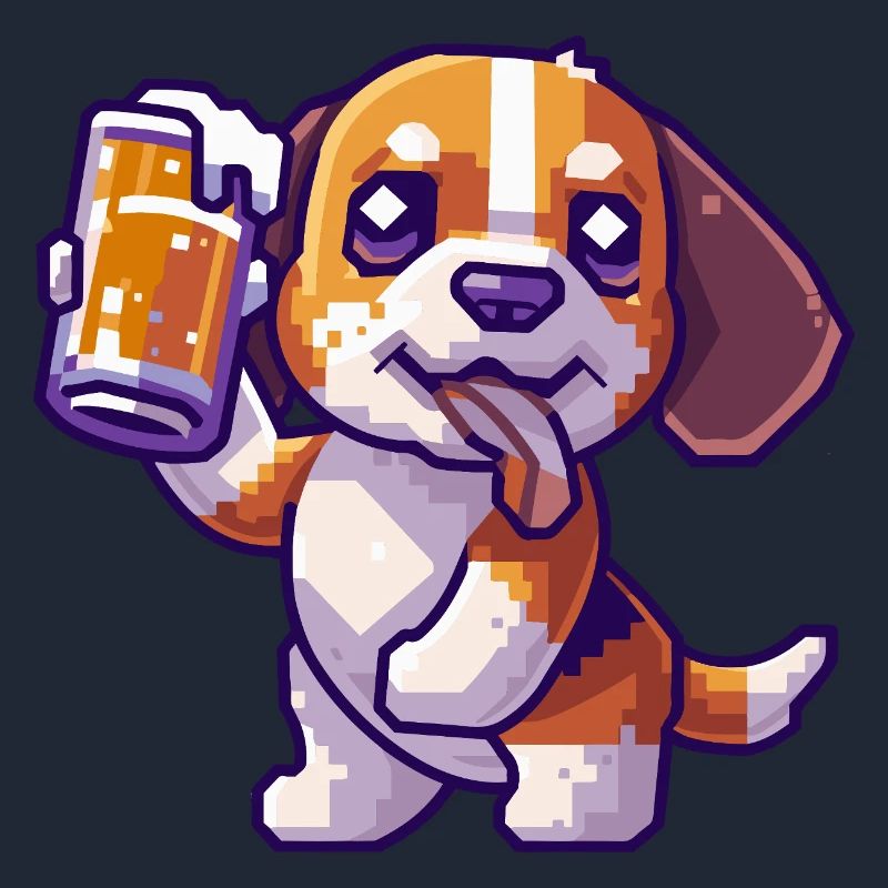 Beagle Hunde Pixel Bier