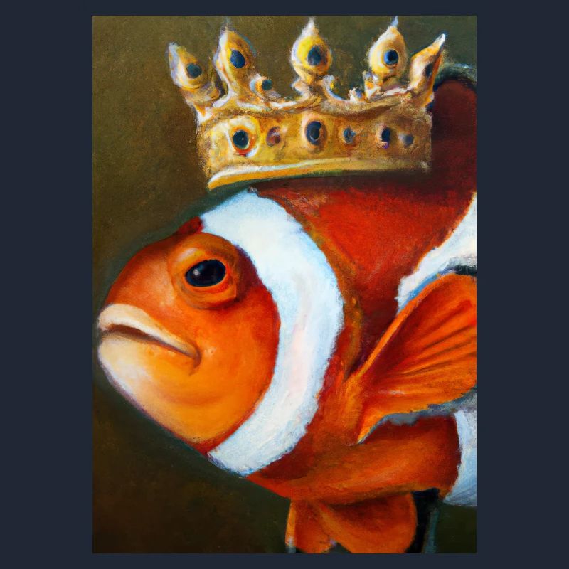 Clownfisch mit einer Krone