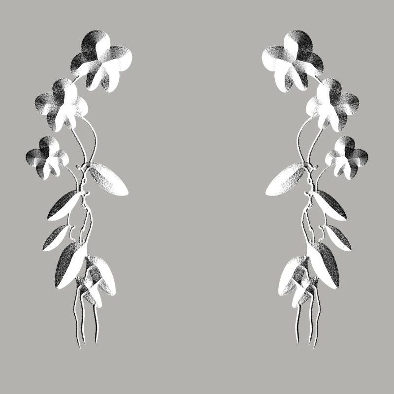 grey flowers flowers pattern silver parallel