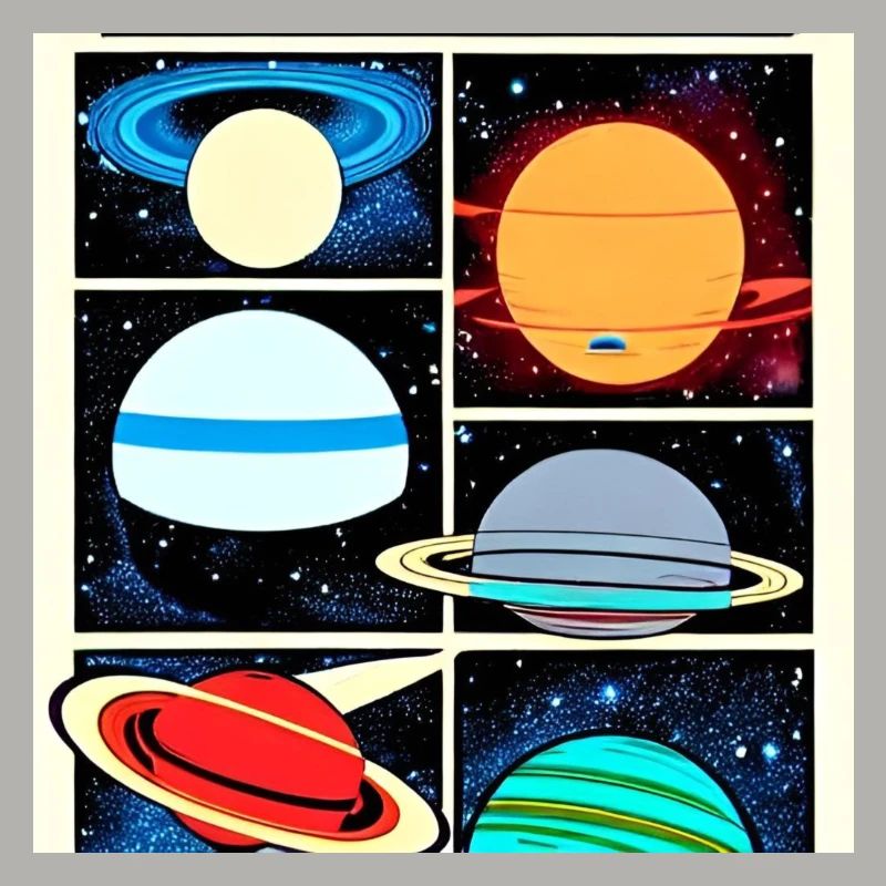 Planets on space comics style