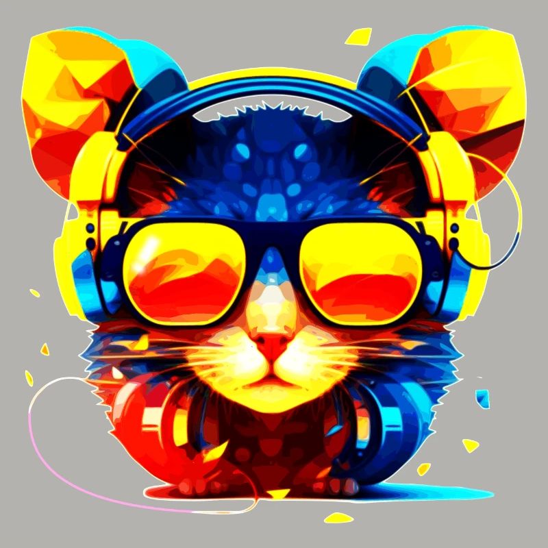 A techno and rave mouse with sunglasses