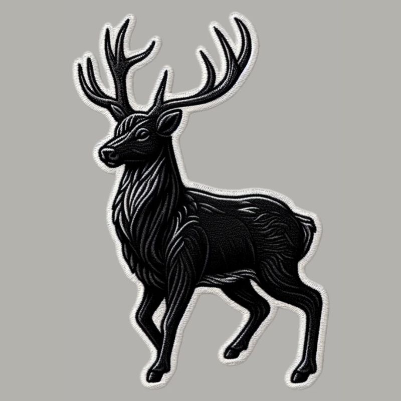 Schwarzer Hirsch Geweih Patchmotiv