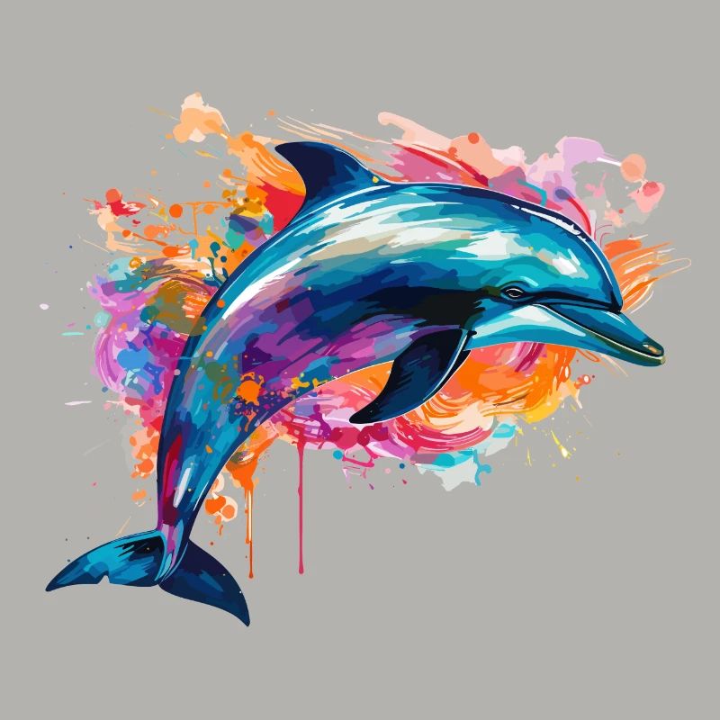 Dauphin dans la mer colorée
