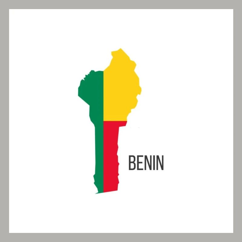 Benin Flagge, Map