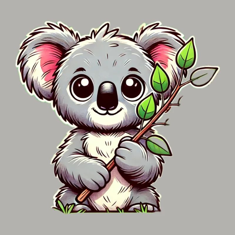 Koala with eucalyptus