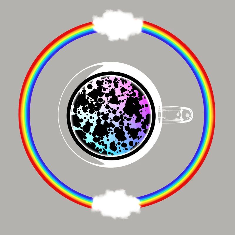 Kaffeetasse mit Regenbogen