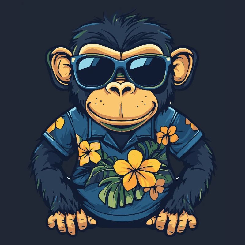Affe Comic Cool Sommer