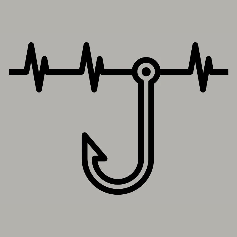 Hook and heartbeat icon