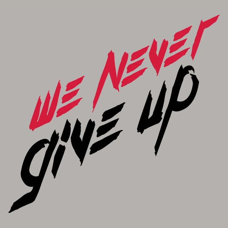 team brush strokes logo we never give up never a