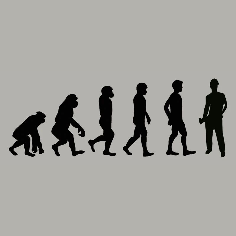 Evolution Bauarbeiter schwarz