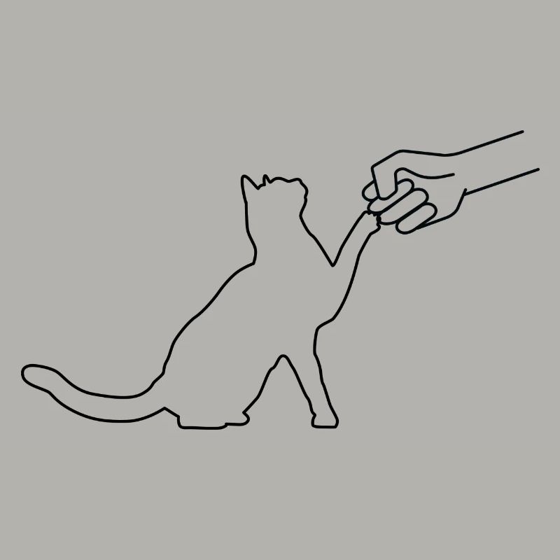 Katze Handschlag