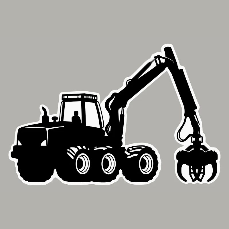 Silhouette de moissonneuse