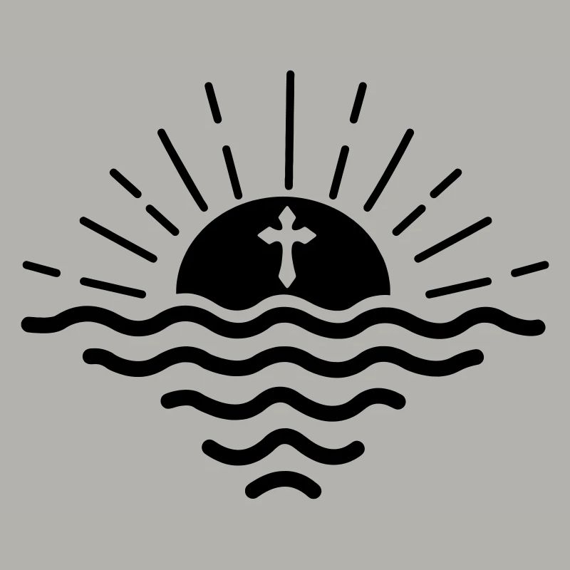 Croix de mer du coucher du soleil