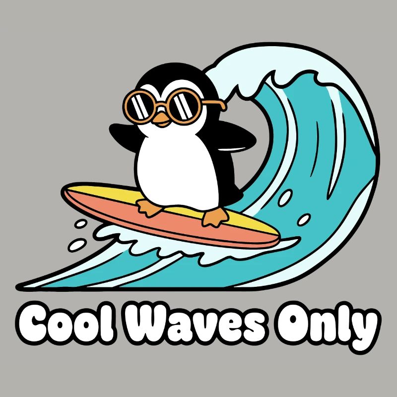 Penguin Surfer Wave Magic