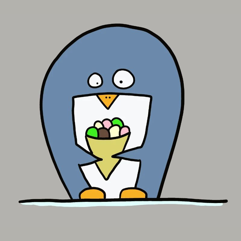 Pingouin à la crème glacée