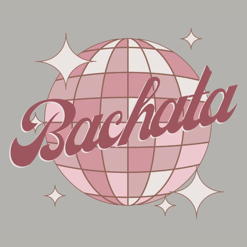Bachata Tanz Retro Comic Diskokugel rosa