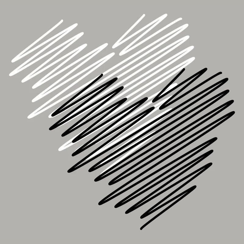 Two Hearts Scribble