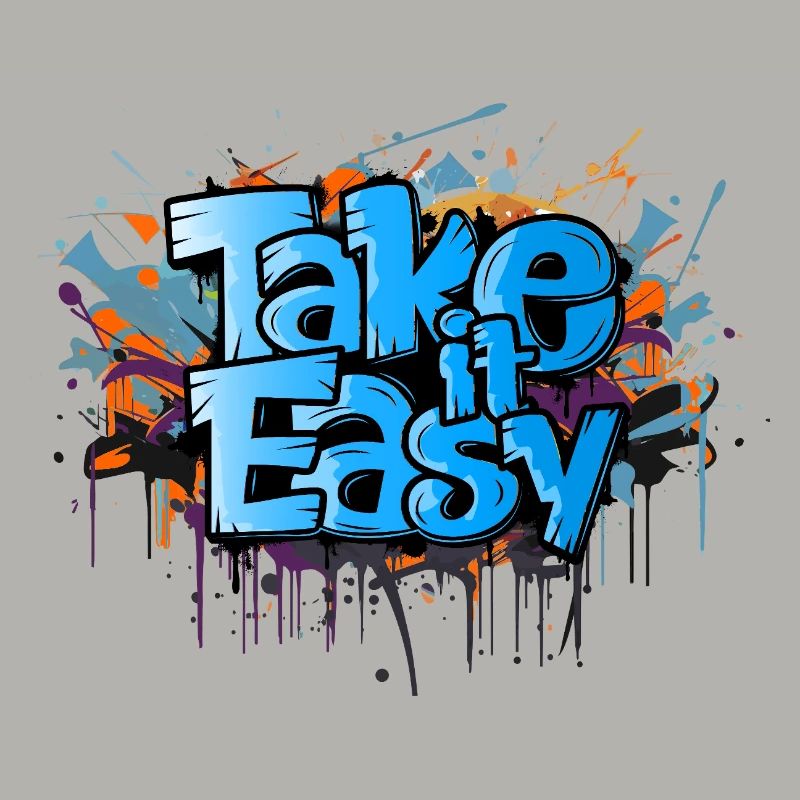 take it easy Graffiti Kunst cooler Spruch