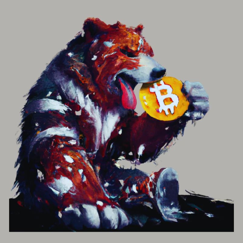 Capitalist bear eats Bitcoin cryptocurrency