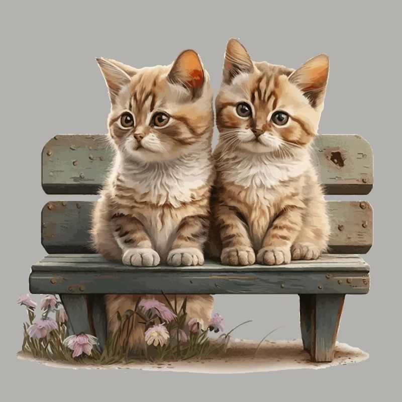 2 cats on bench gift