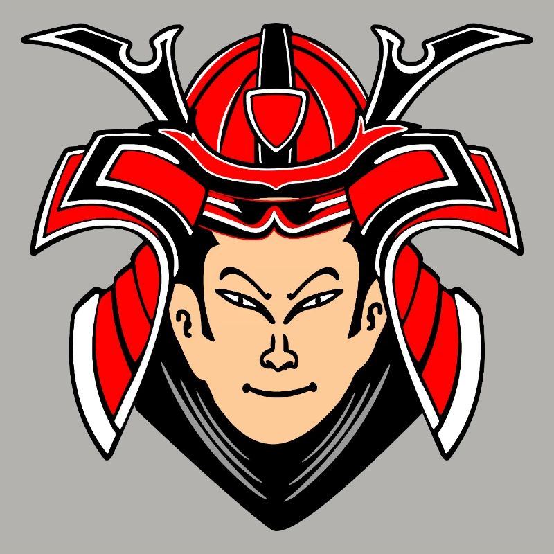 Samurai mit Helmdesign