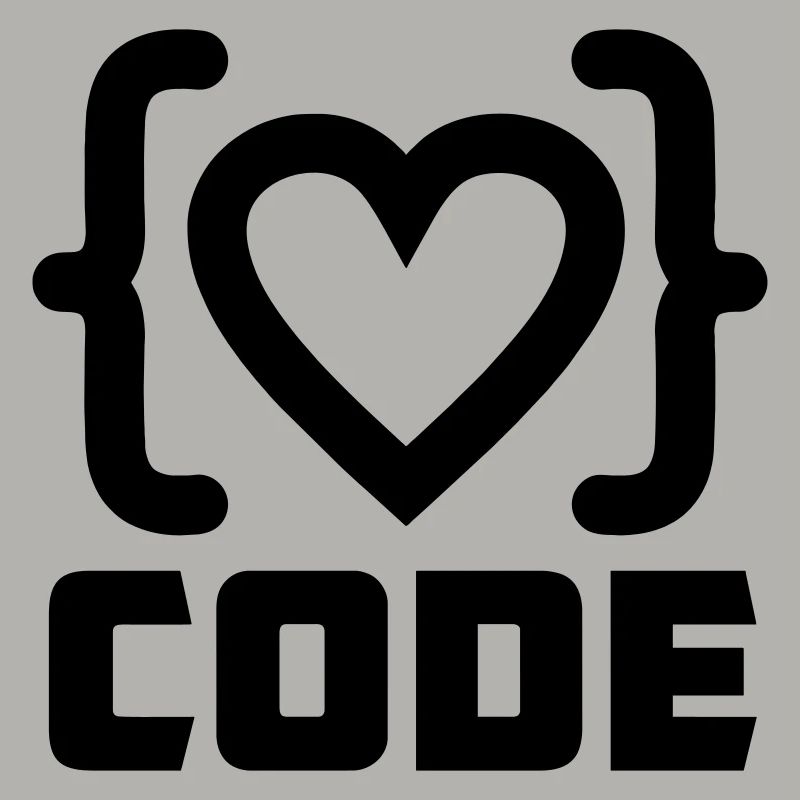 Herzprogrammierer Code Logo mit Text CODE