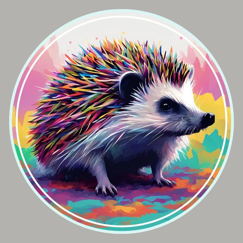 Farbenfrohe digitale Kunst - Igel