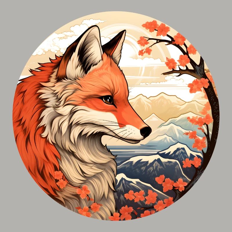Fuchs zwischen den Blütengipfeln Herbst