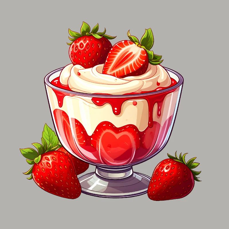 Dessert mit Erdbeeren