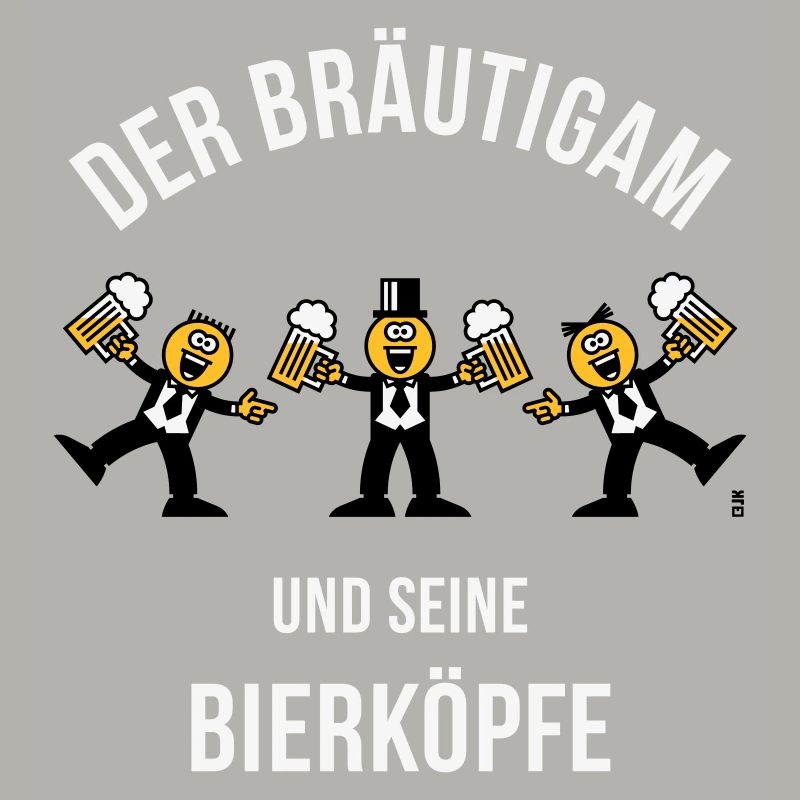 Der Bräutigam / Bierköpfe (Karikatur / 3C / W)
