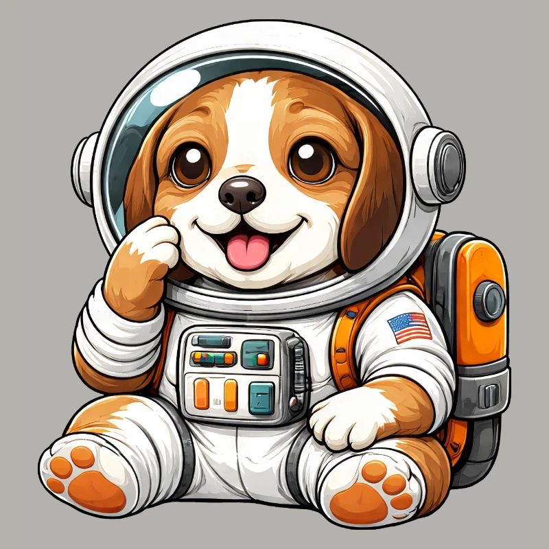 Dessin animé Astronaute Beagle Explorateur de l’Espace mignon