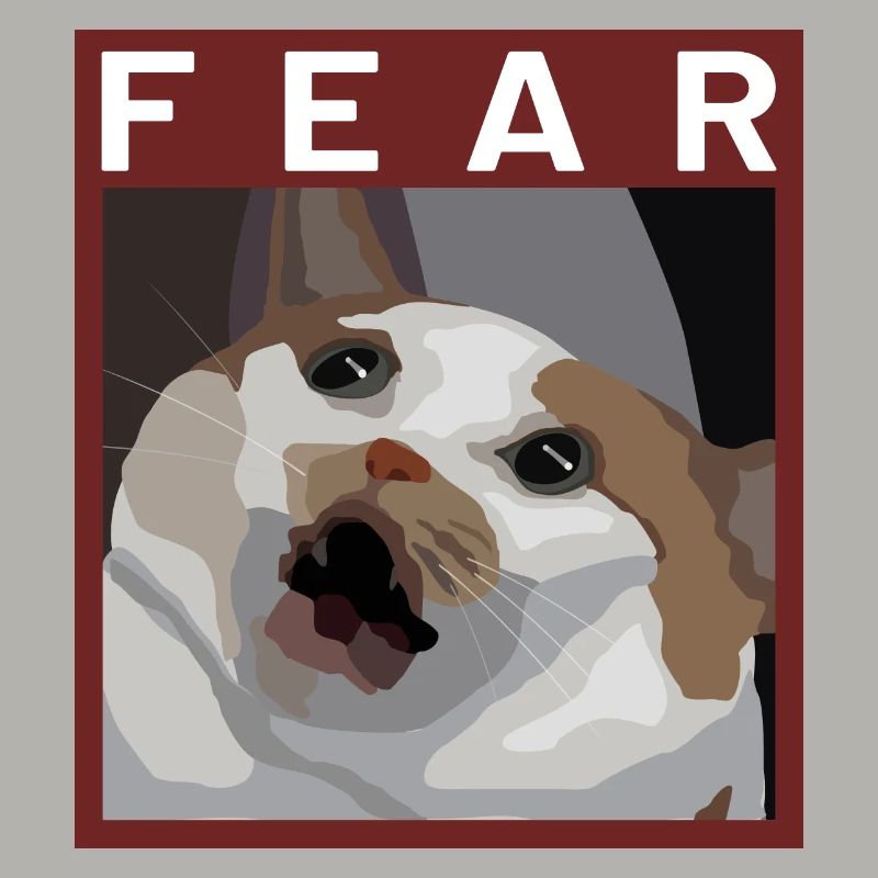 Scared cat Meme Illustration
