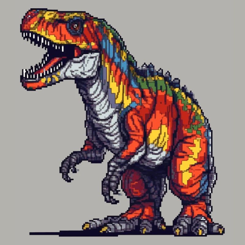 Dino in Retro Pixel Grafik 8-Bit oder 16-Bit