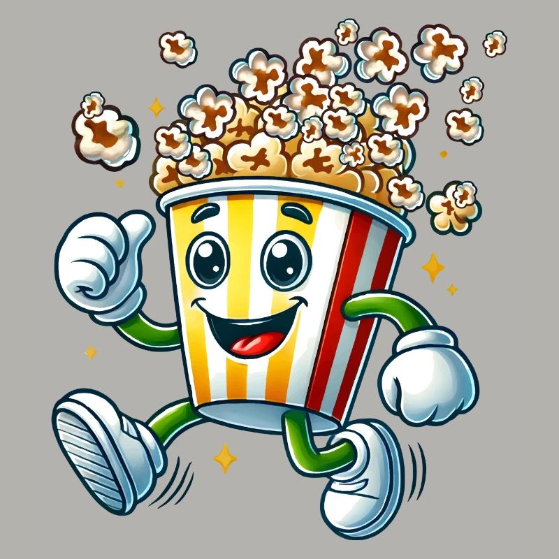 motif pop-corn de dessin animé joyeux pour s’amuser au cinéma