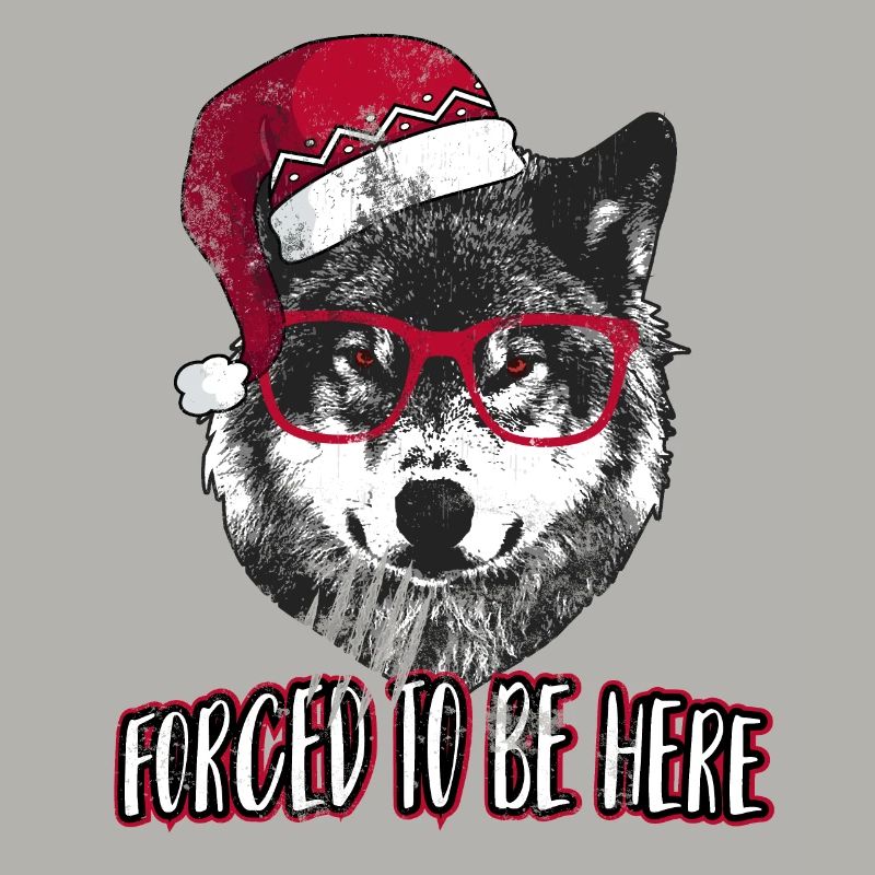 Forced to be here - Grumpy Christmas Wolf