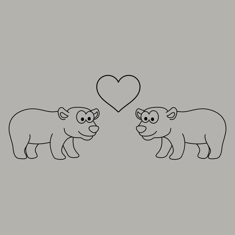 Eisbär Comic Paar liebe