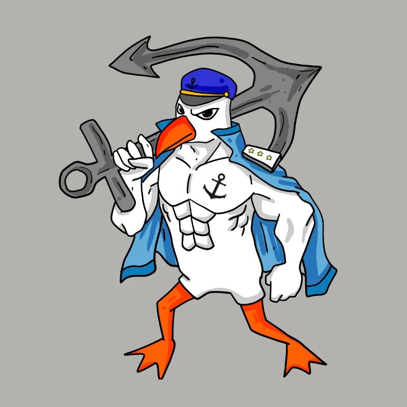 Möwe mit Anker